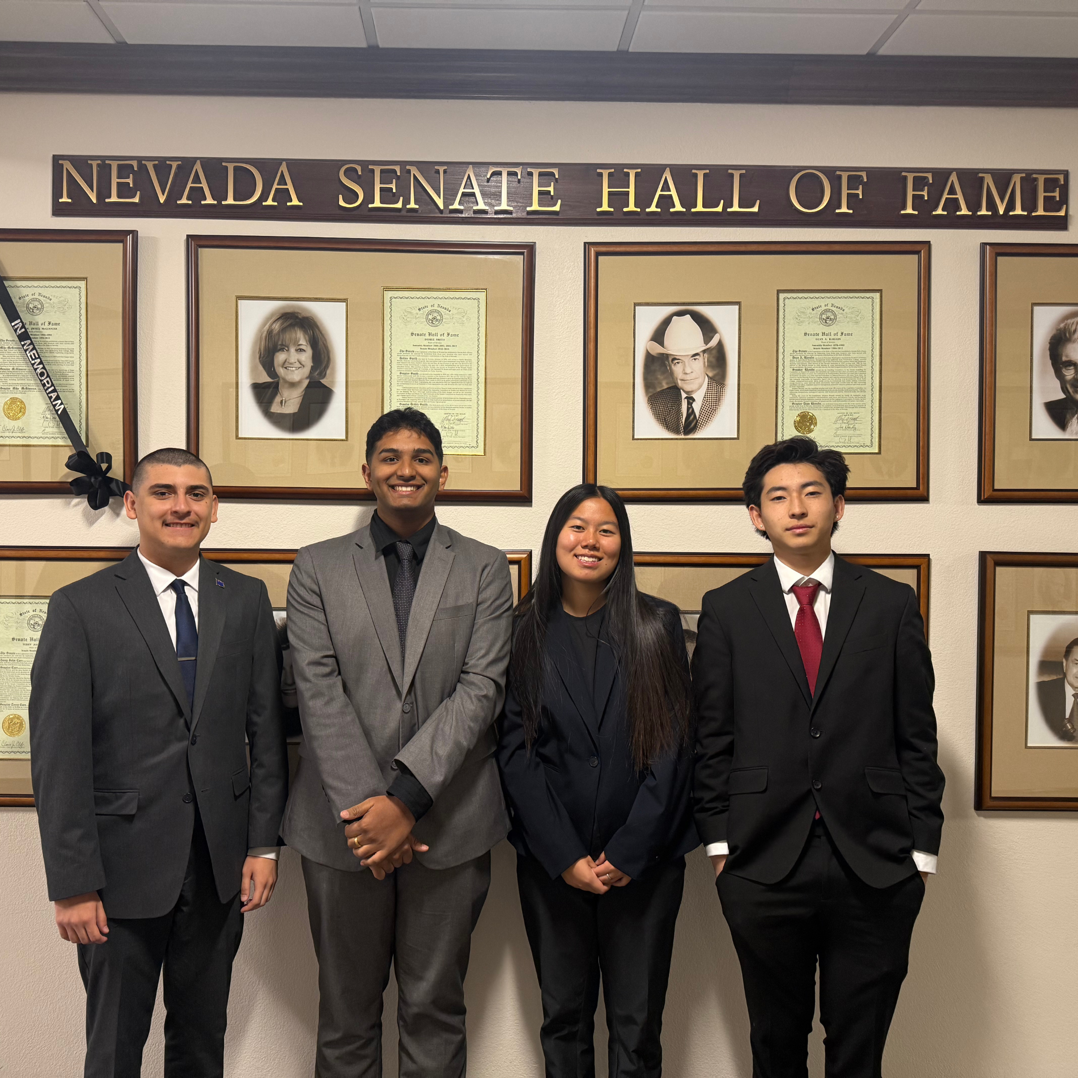 Nevada's United States Senate Youth Program delegates during their tour of the Nevada Legislature and State Capitol in Carson City.