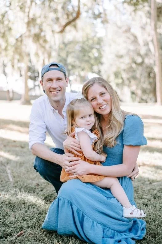 Eric and Tiffany Hardek with their daughter Finley, family photo in Winter Garden, Minneola, Windermere, and Clermont