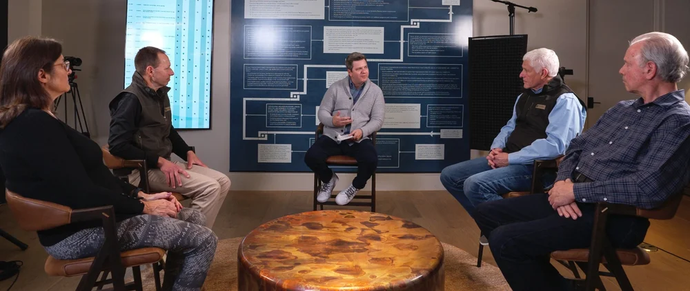 A group in conversation during a Southwest Media shoot.