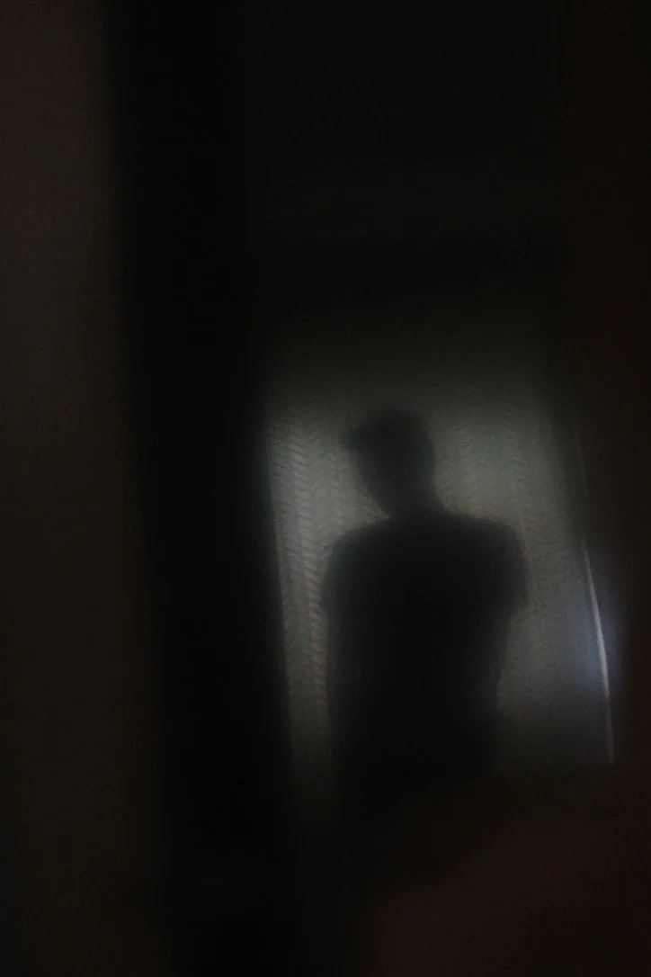Soft, blurred human silhouette in an abstract photograph