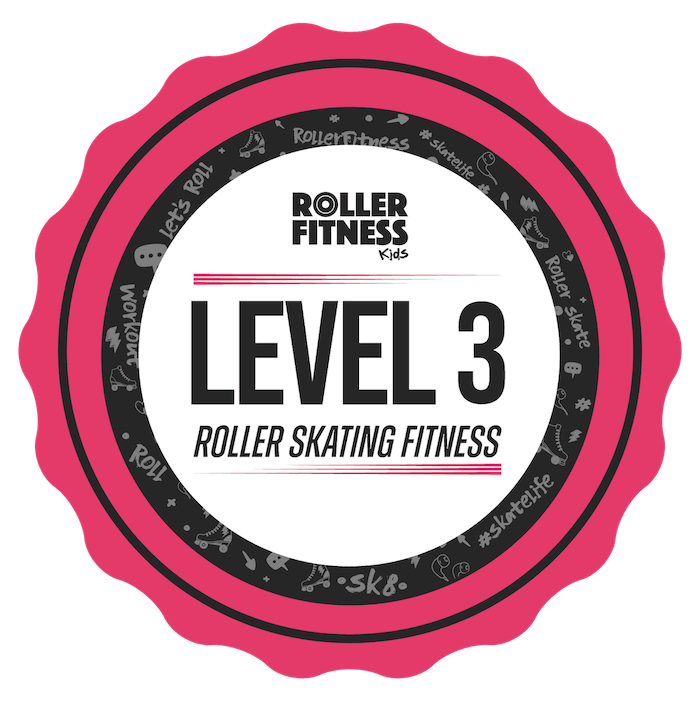 RollerFitness Kids Level 3 roller skating fitness award badge