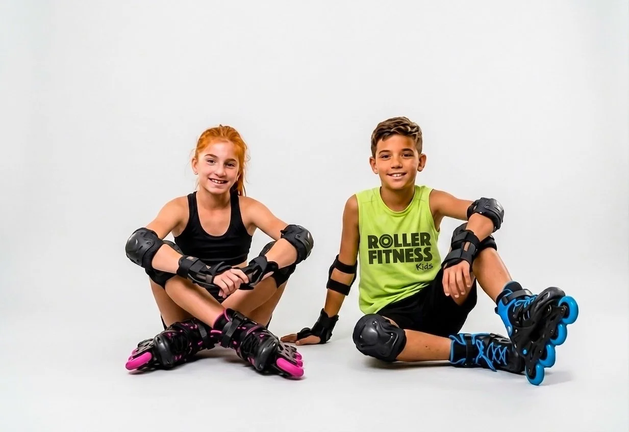 Child roller skating outdoors with parent — building fitness, balance and confidence