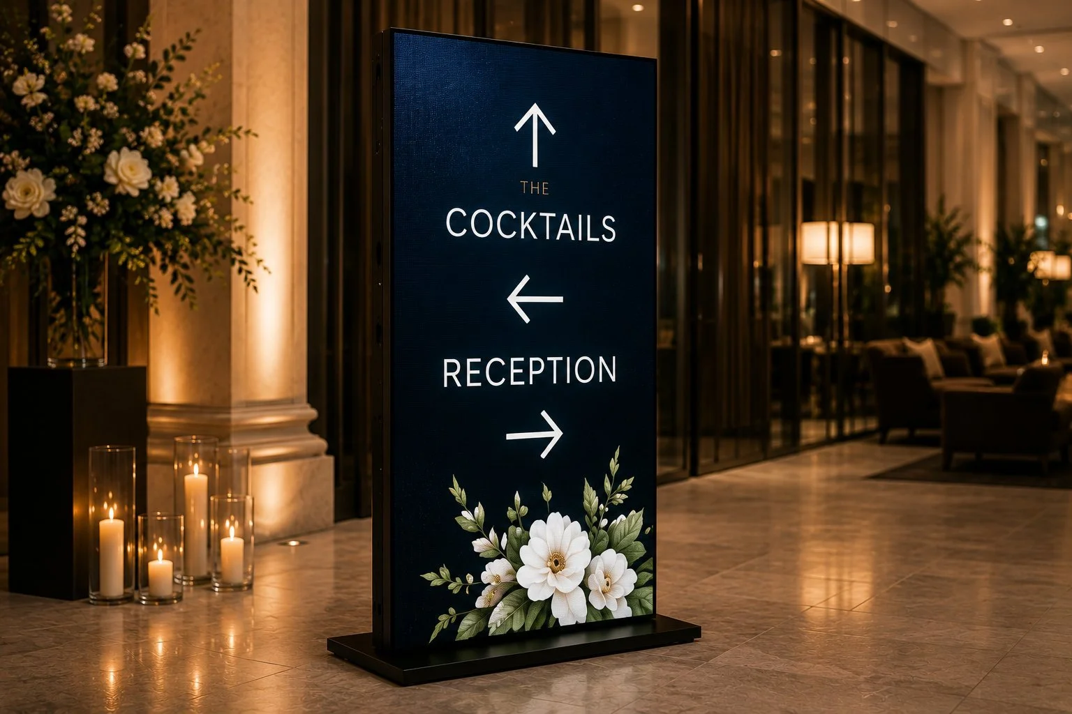 Wedding directional signage cocktails
