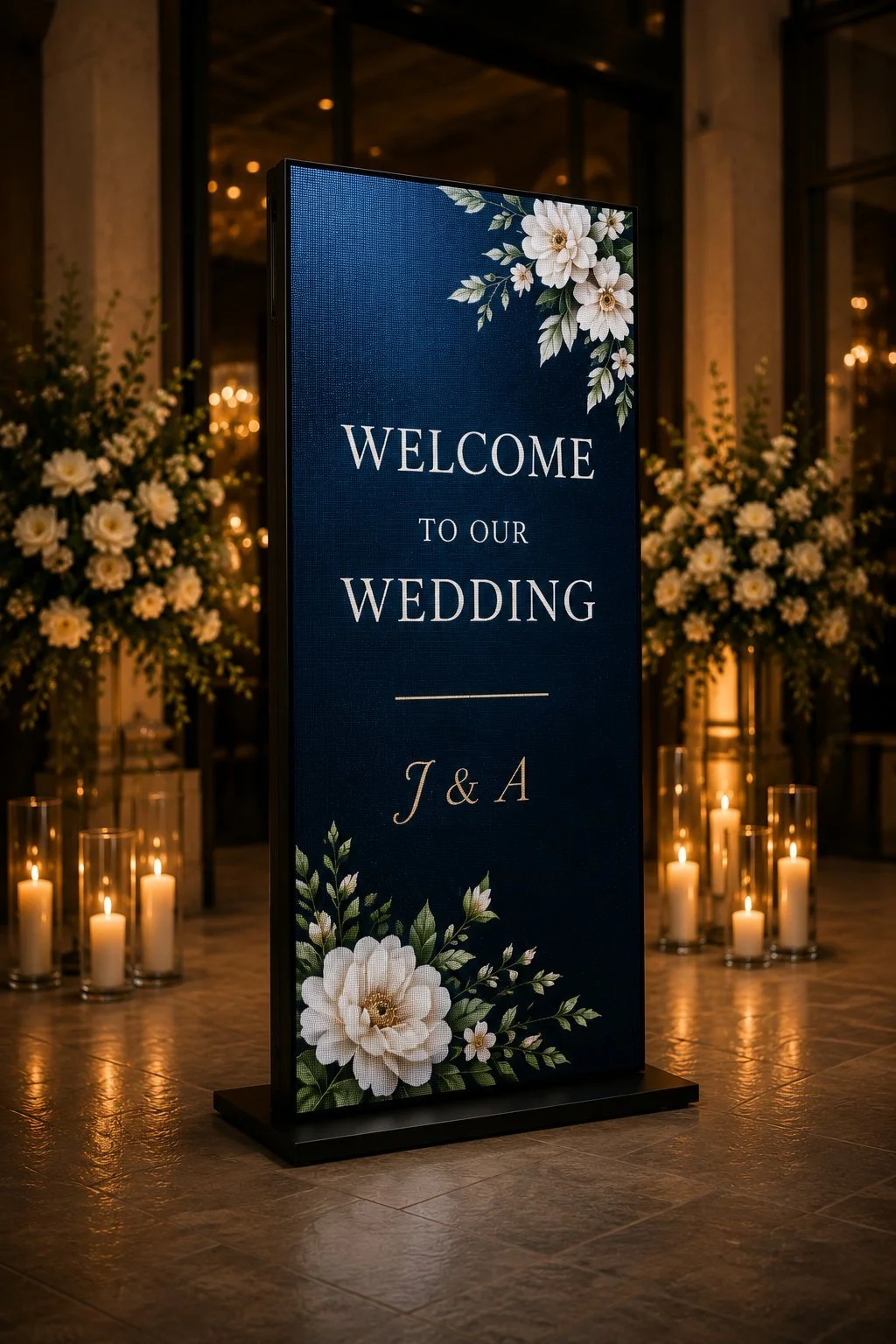 Wedding welcome LED poster