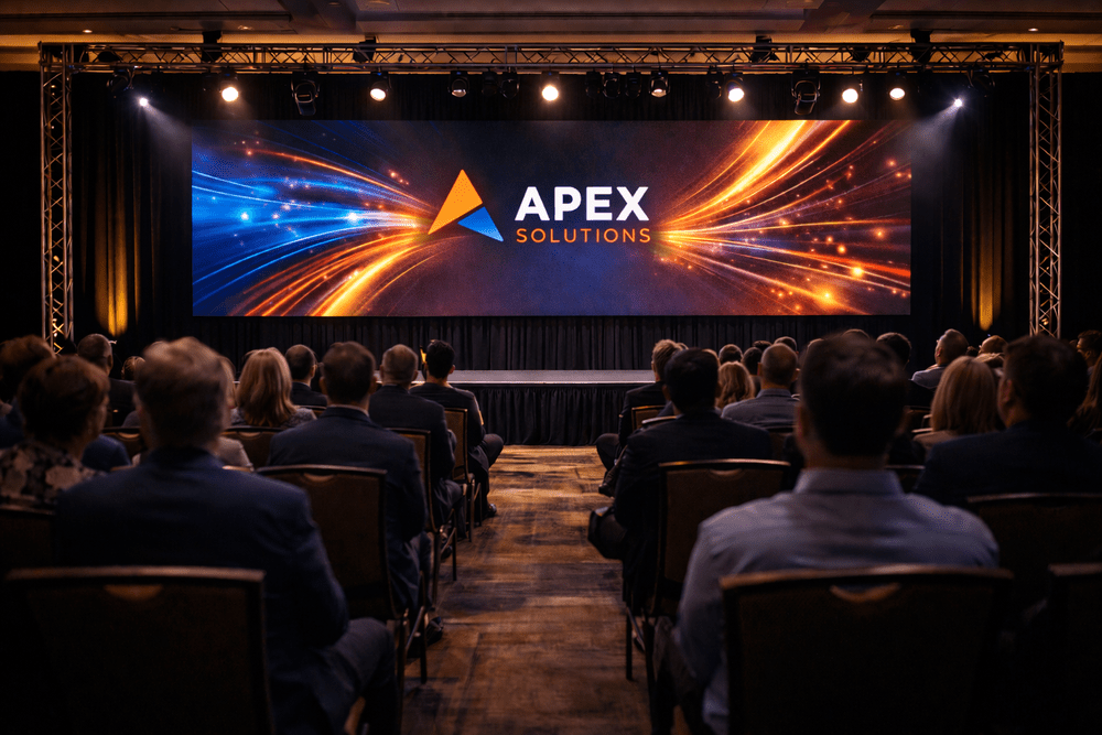 Corporate conference with LED video wall