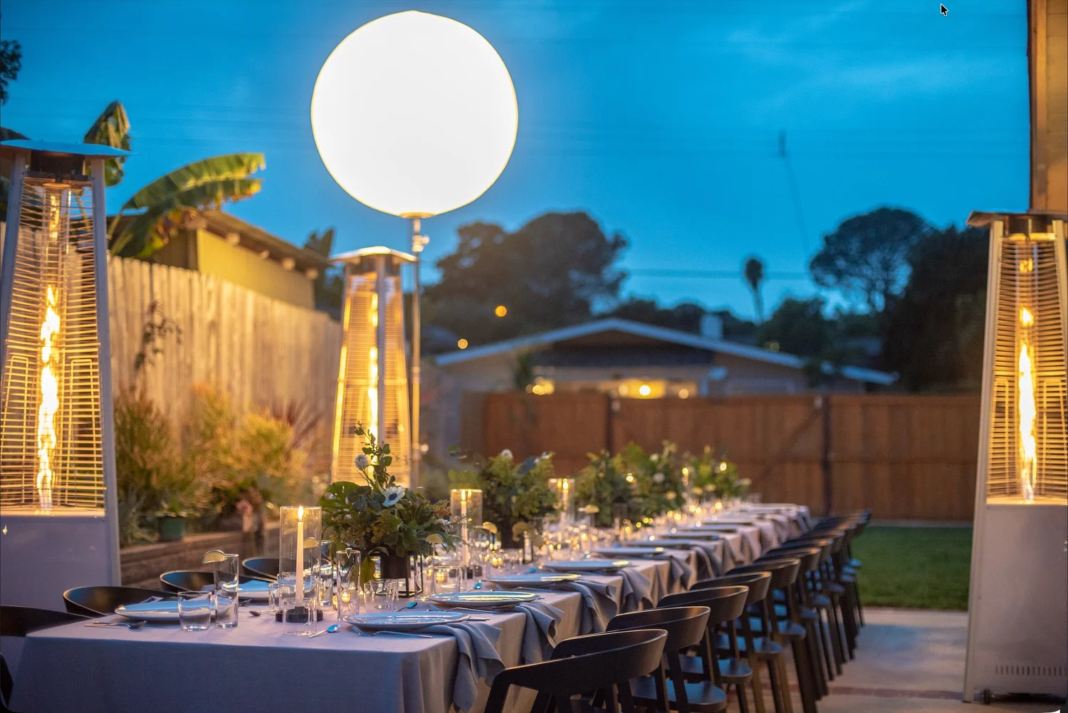 Moon balloon rental lighting an outdoor event in San Diego