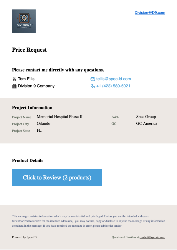Automated Price Request