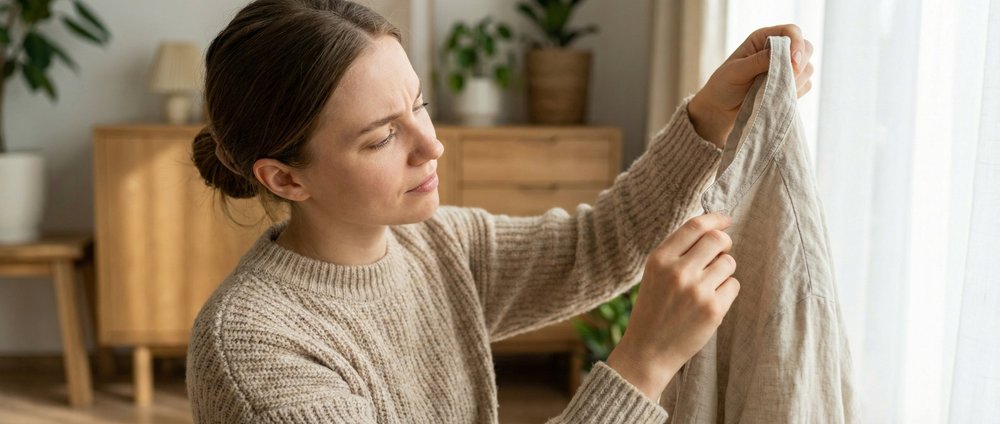 Person browsing clothing in a shop