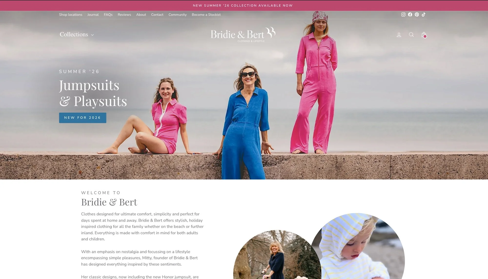Bridie & Bert Shopify store screenshot