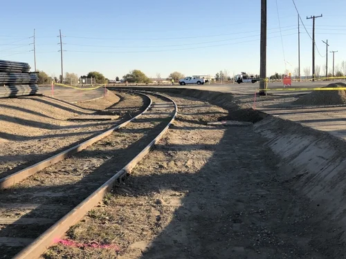 Existing rail yard before the spur relocation