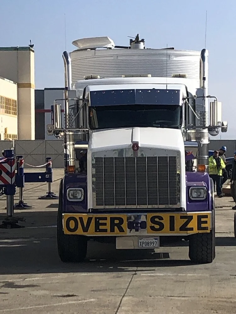 Oversize load on a heavy-haul truck