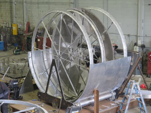 Ground station assembly in the fabrication shop