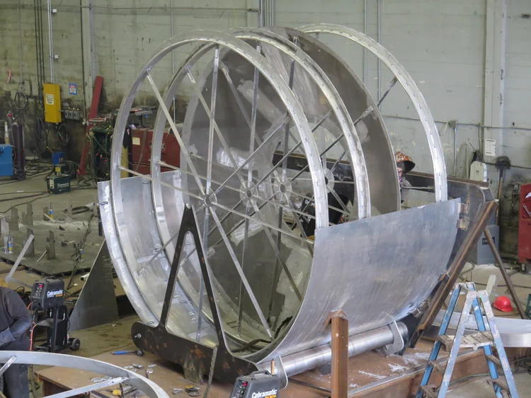 Ground station assembly in the fabrication shop