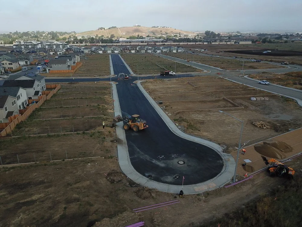 New streets and lots at Watson Ranch, American Canyon, CA