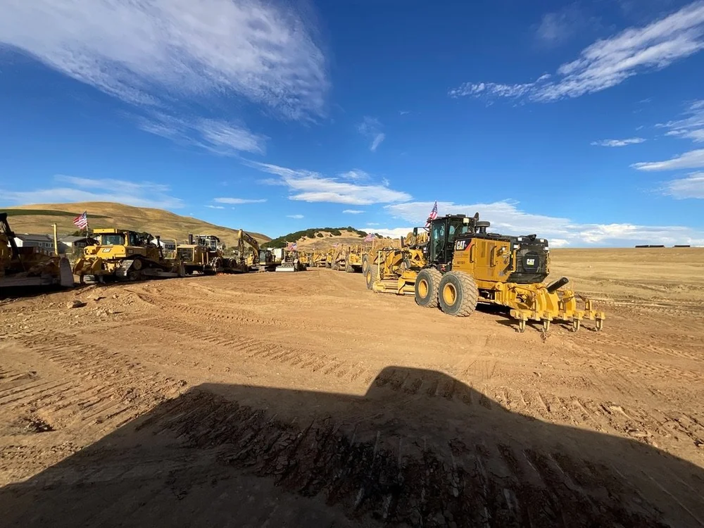 Graders, dozers and scrapers lined up at Watson Ranch