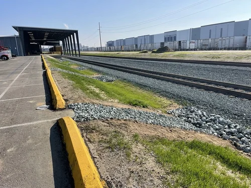 New track alongside the rail dock