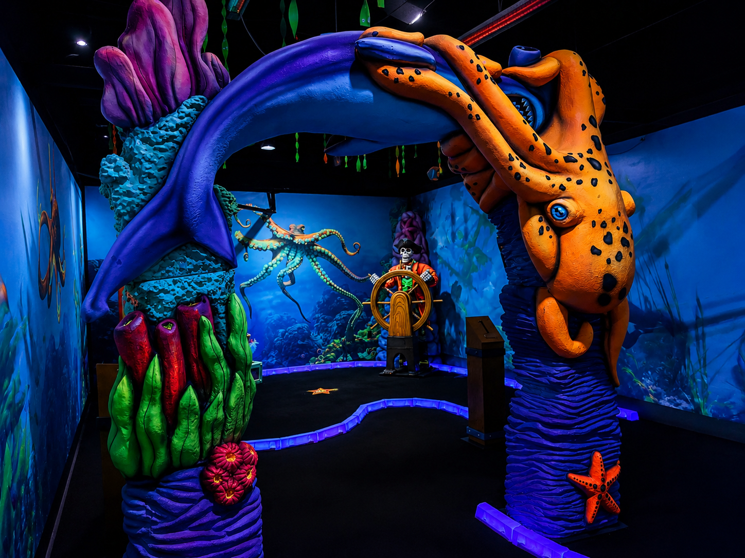 Shankz underwater world black light mini golf hole