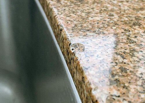 Before granite chip repair