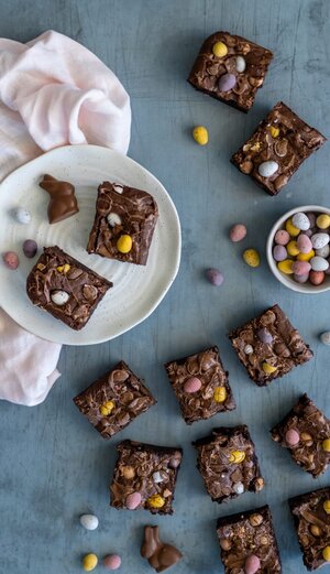 Gluten-free Mini Egg Easter Brownies