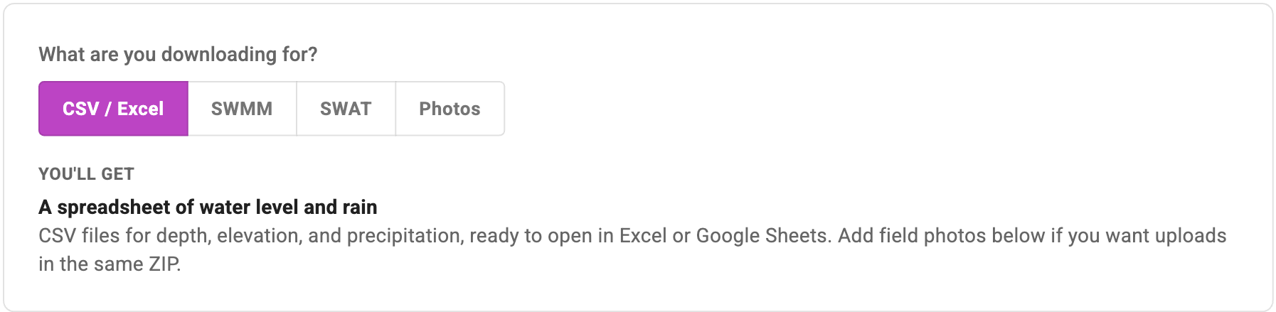 CSV export option