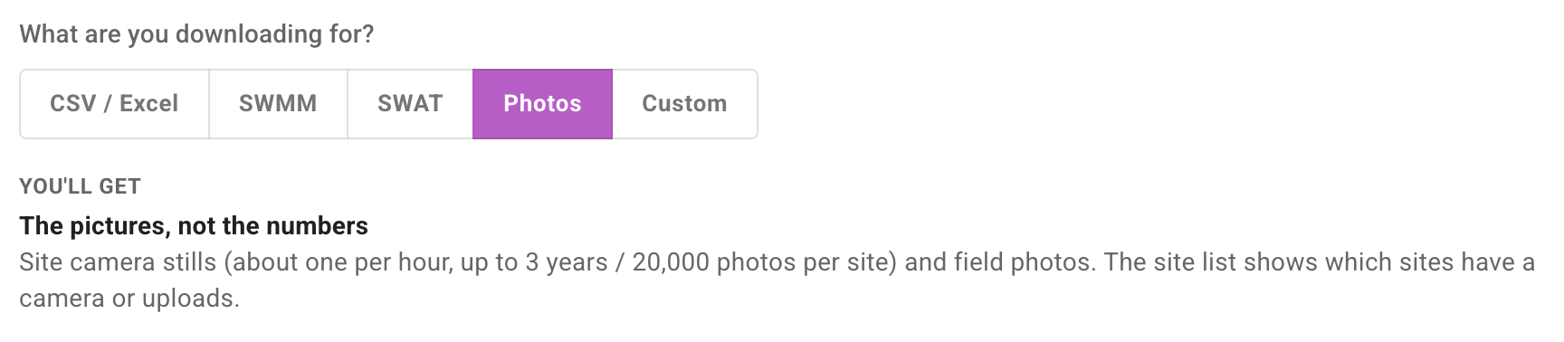 Photos export option