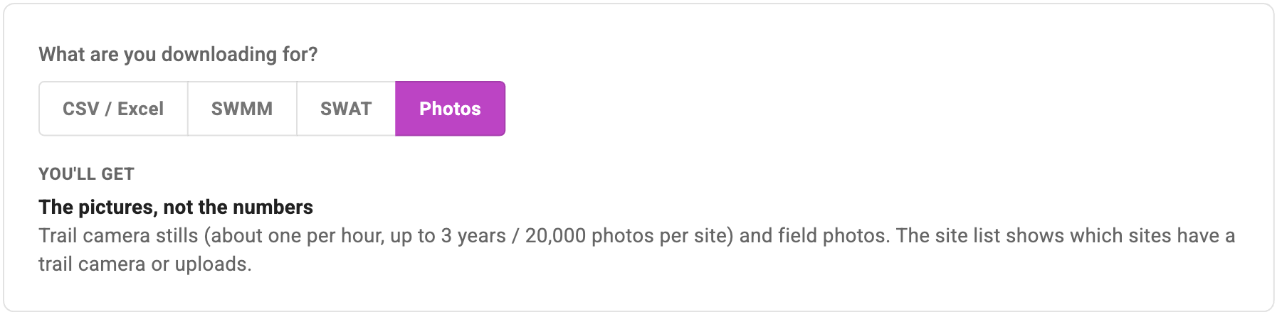 Photos export option