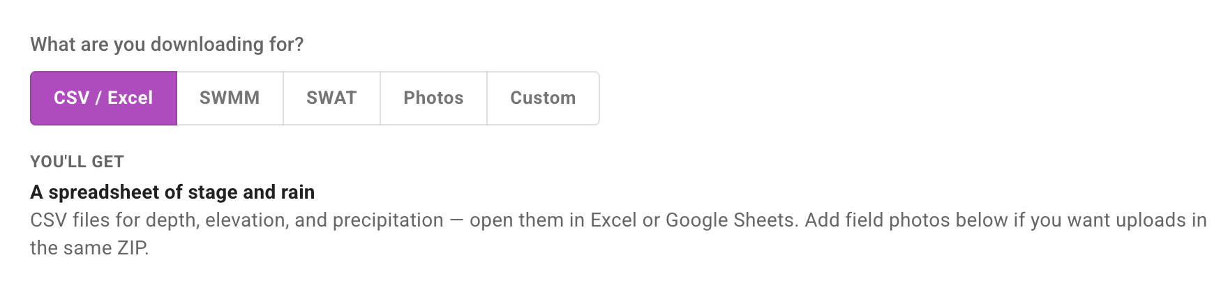 CSV export option