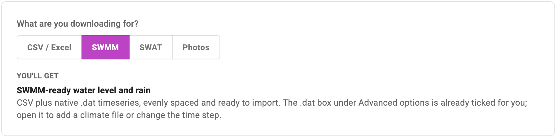 SWMM export option