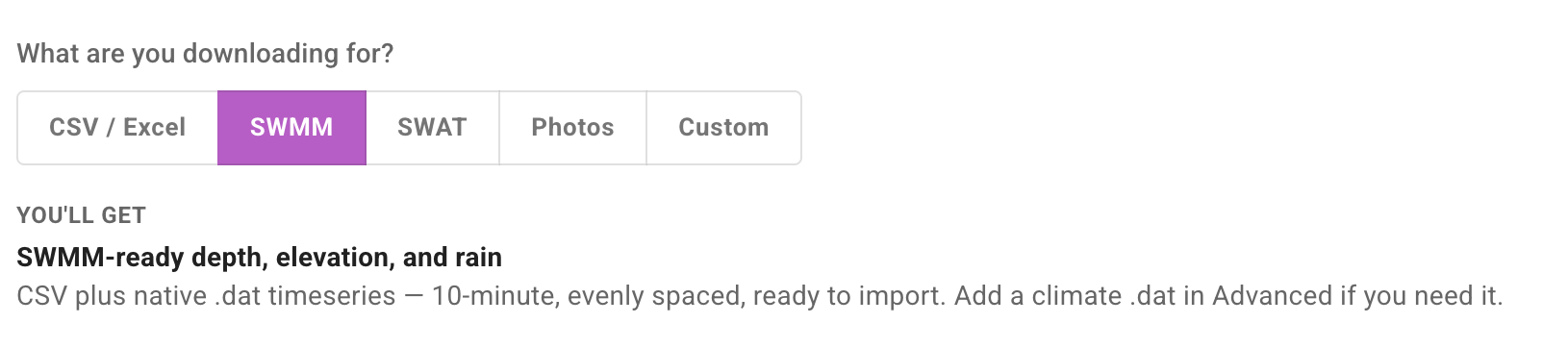 SWMM export option
