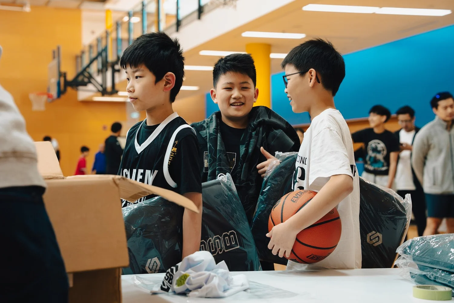 Academy players with their gear packages