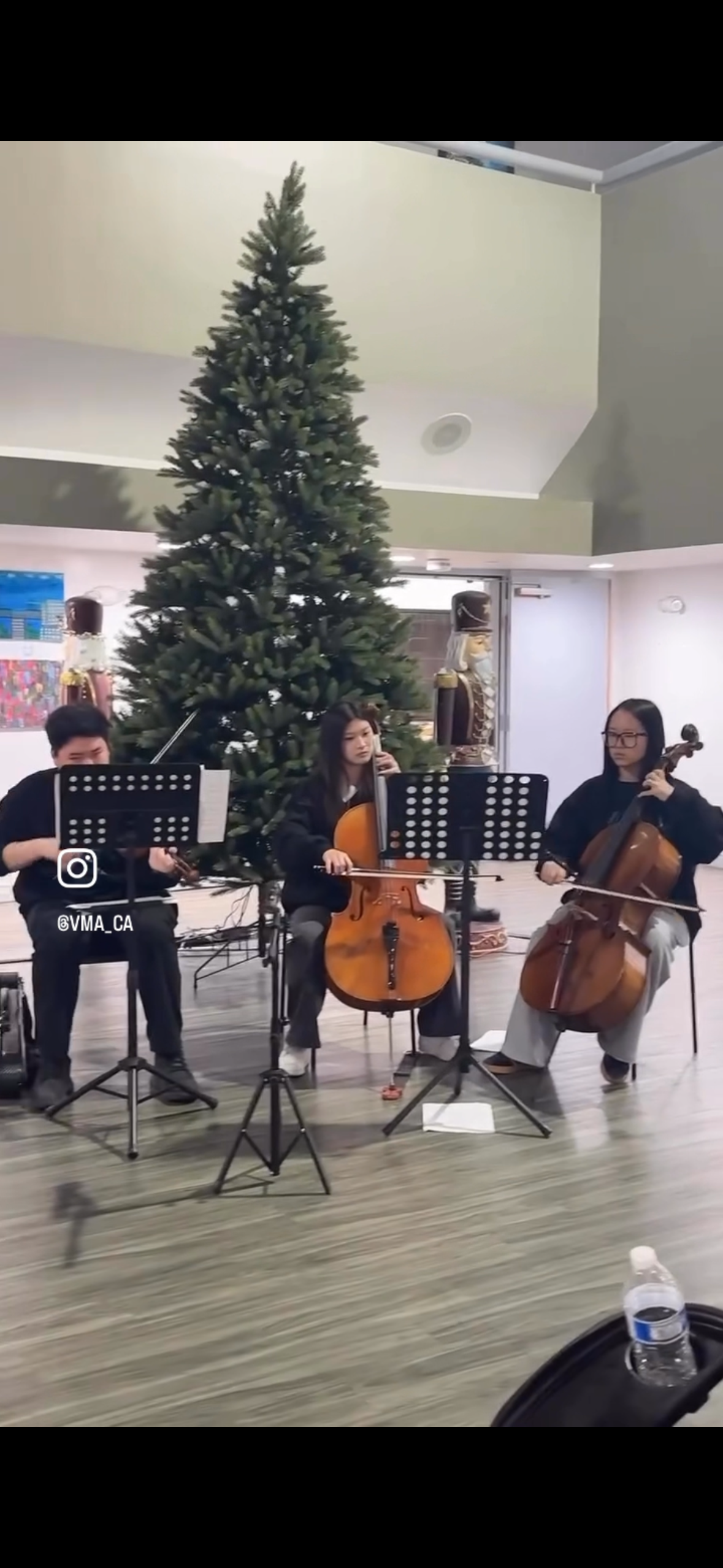 Student musicians performing for community