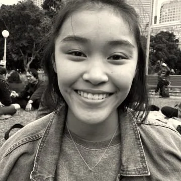 A participant looking into the camera