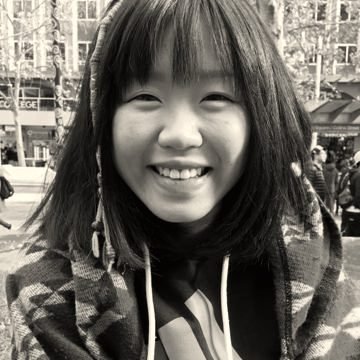 A participant looking into the camera