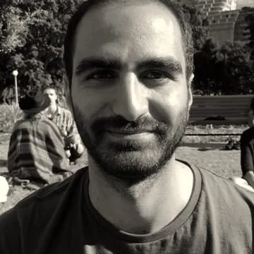 A participant looking into the camera