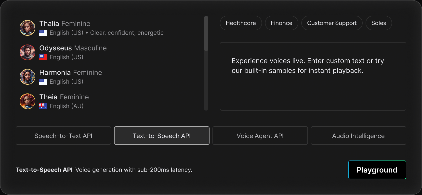 Slidebox, Text-to-Speech: a voice list with industry samples