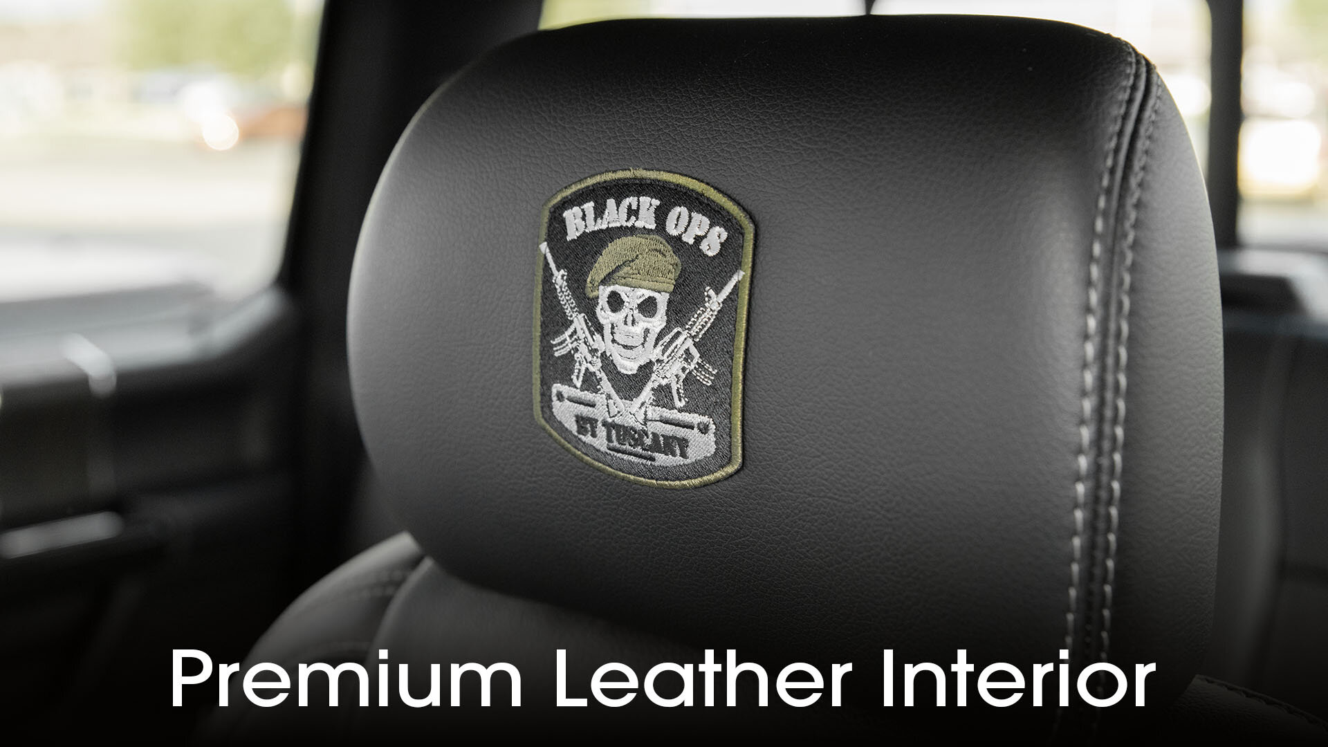 F350 Black Ops premium leather interior