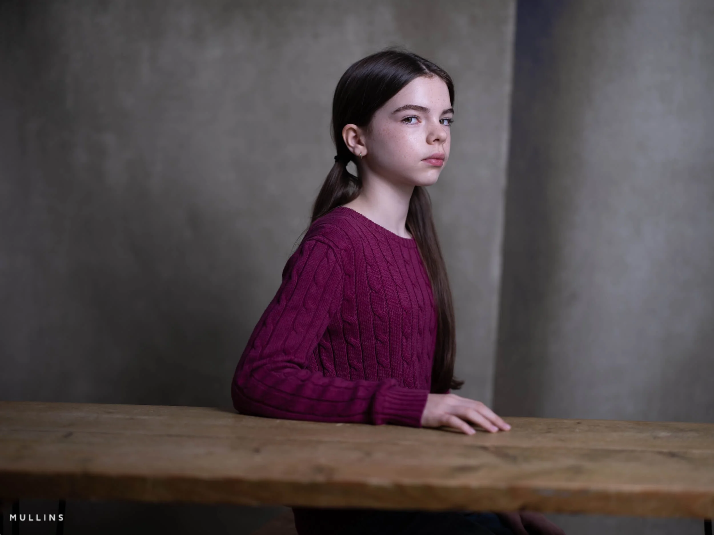 Before edit portrait photographed with Fujifilm GFX in the studio