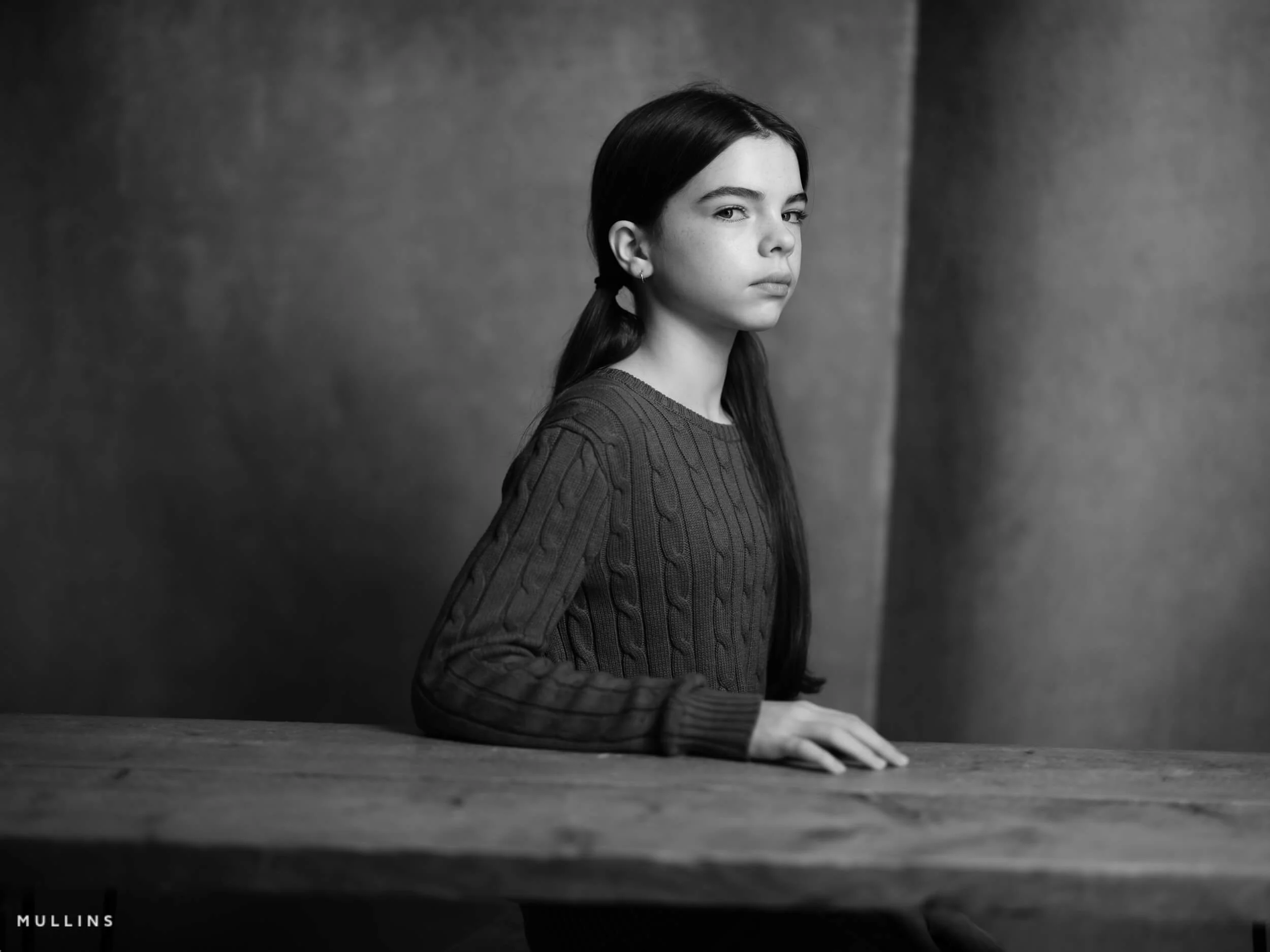 Before edit portrait photographed with Fujifilm GFX in the studio