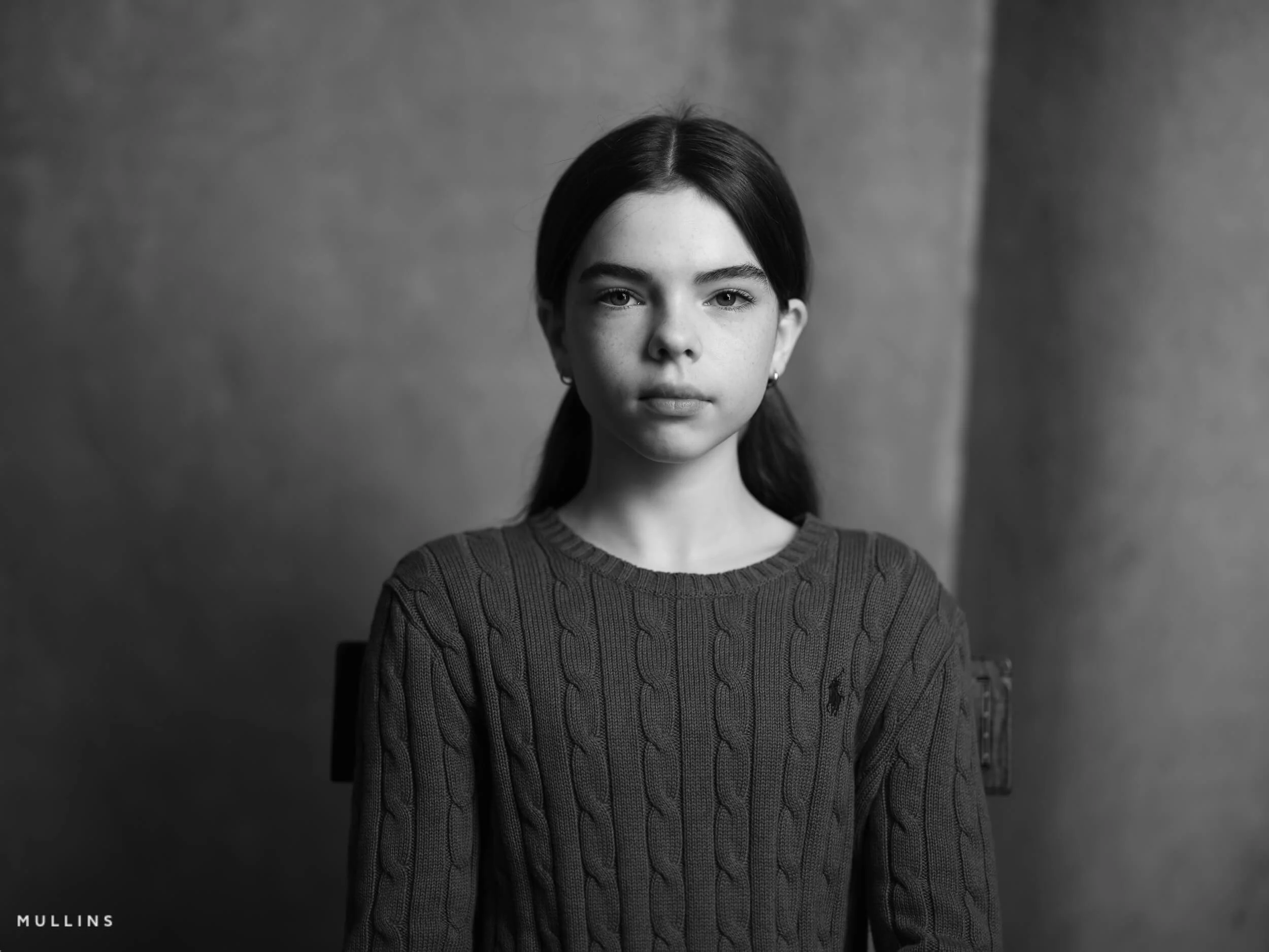 Before edit portrait photographed with Fujifilm GFX in the studio