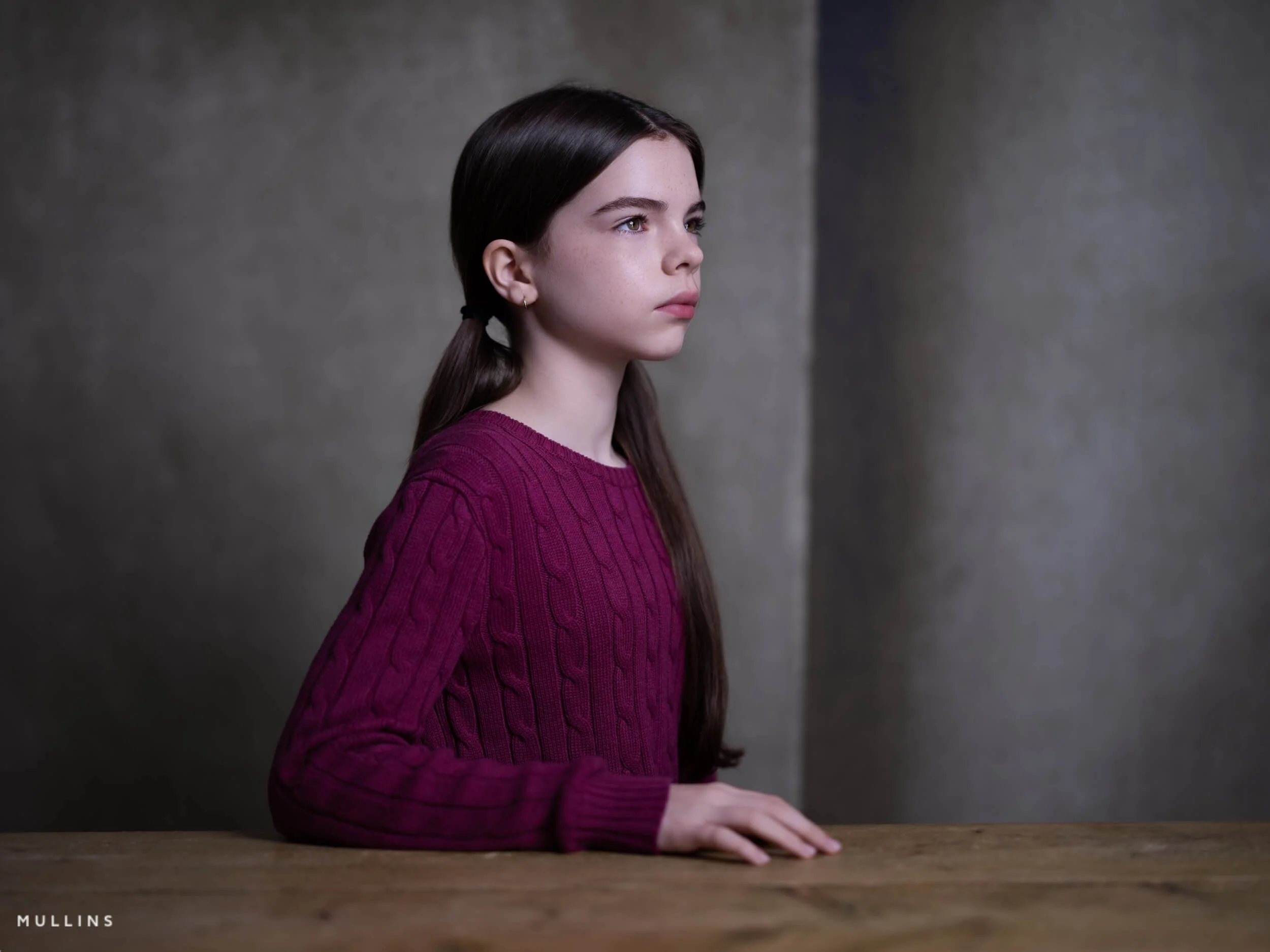 Before Lightroom edit of a colour studio portrait