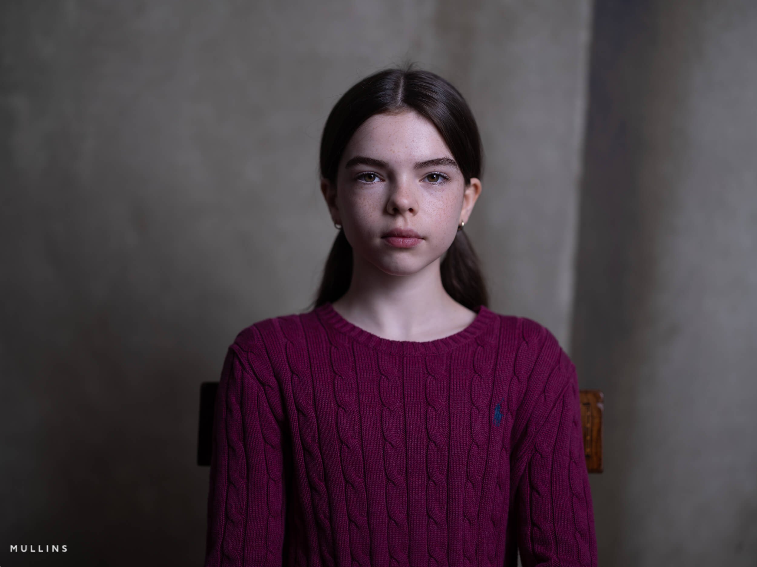 Before edit portrait photographed with Fujifilm GFX in the studio