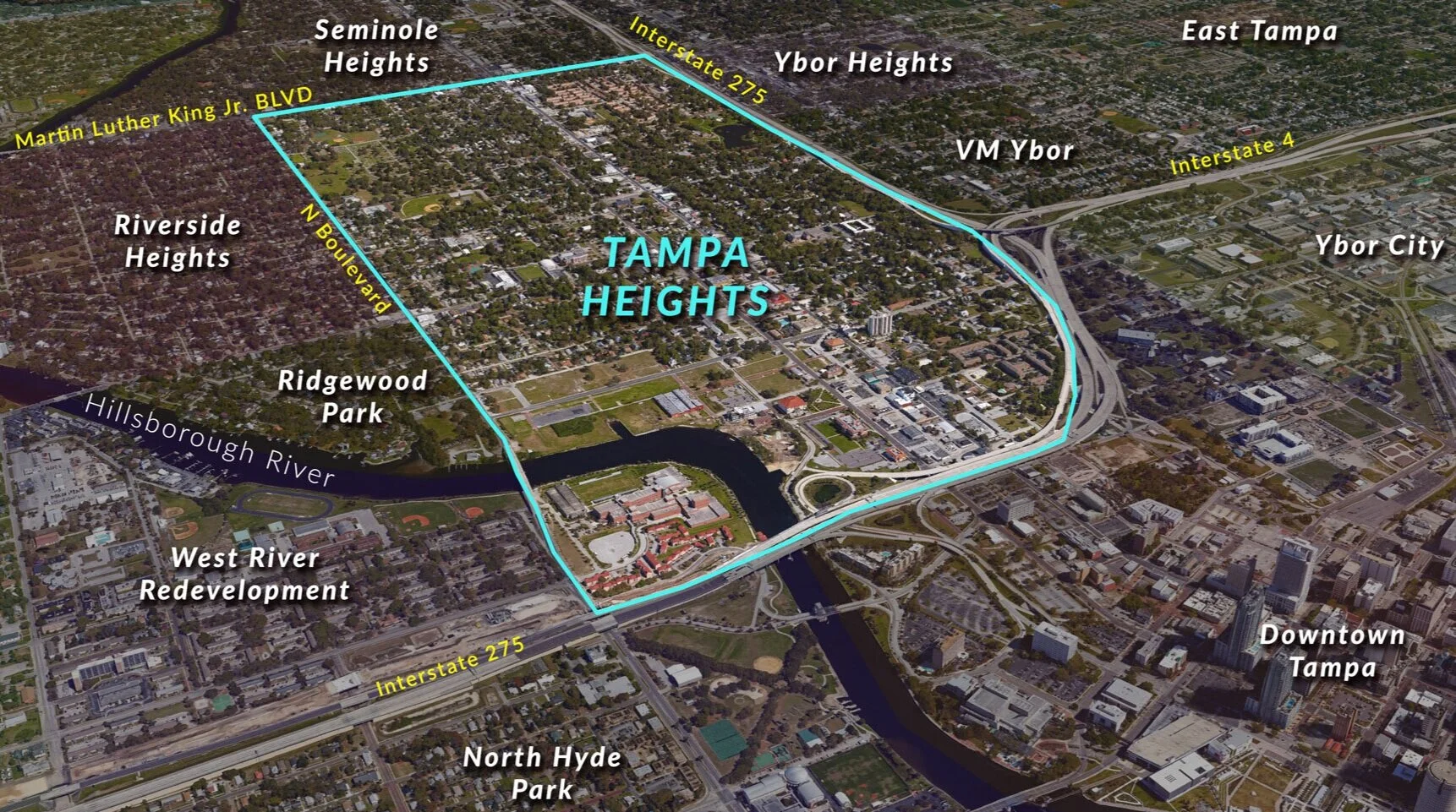 Map of the Tampa Heights District