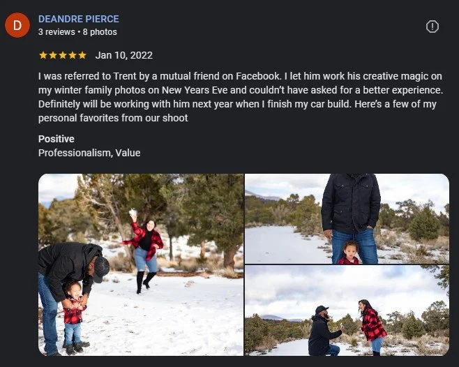 T3 Photography client review about direction and service