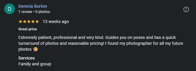 T3 Photography client review