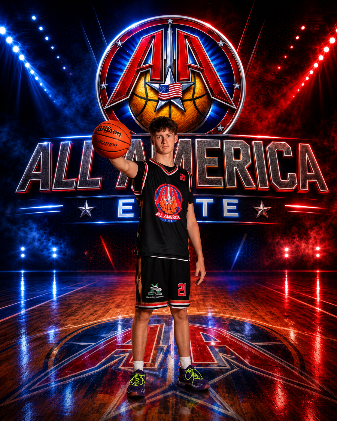 Basketball player graphic