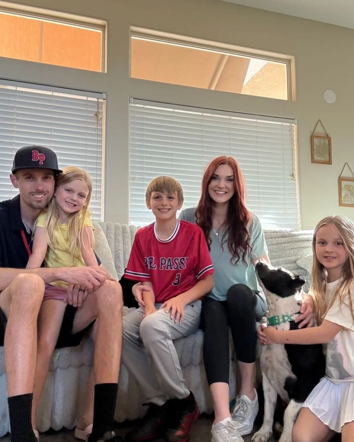 Millie with new family