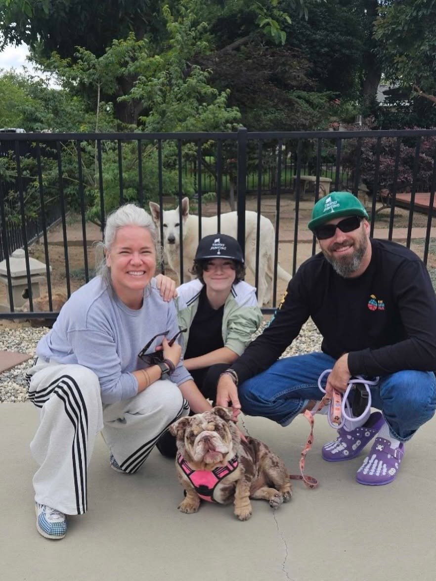 Lola with new family