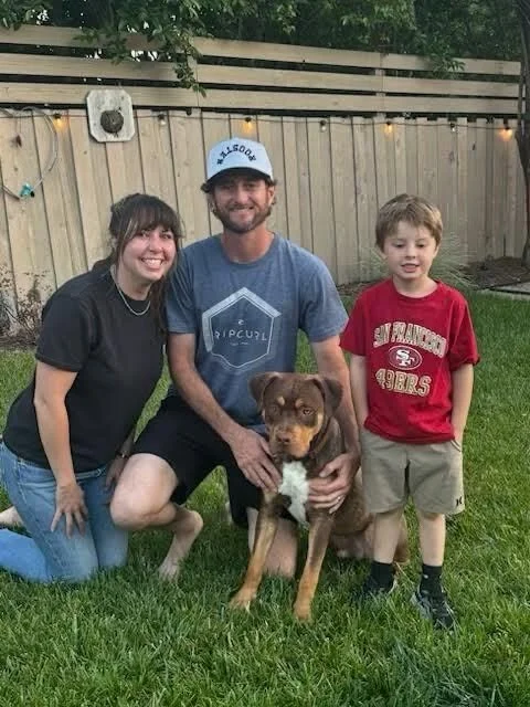Champ with new family