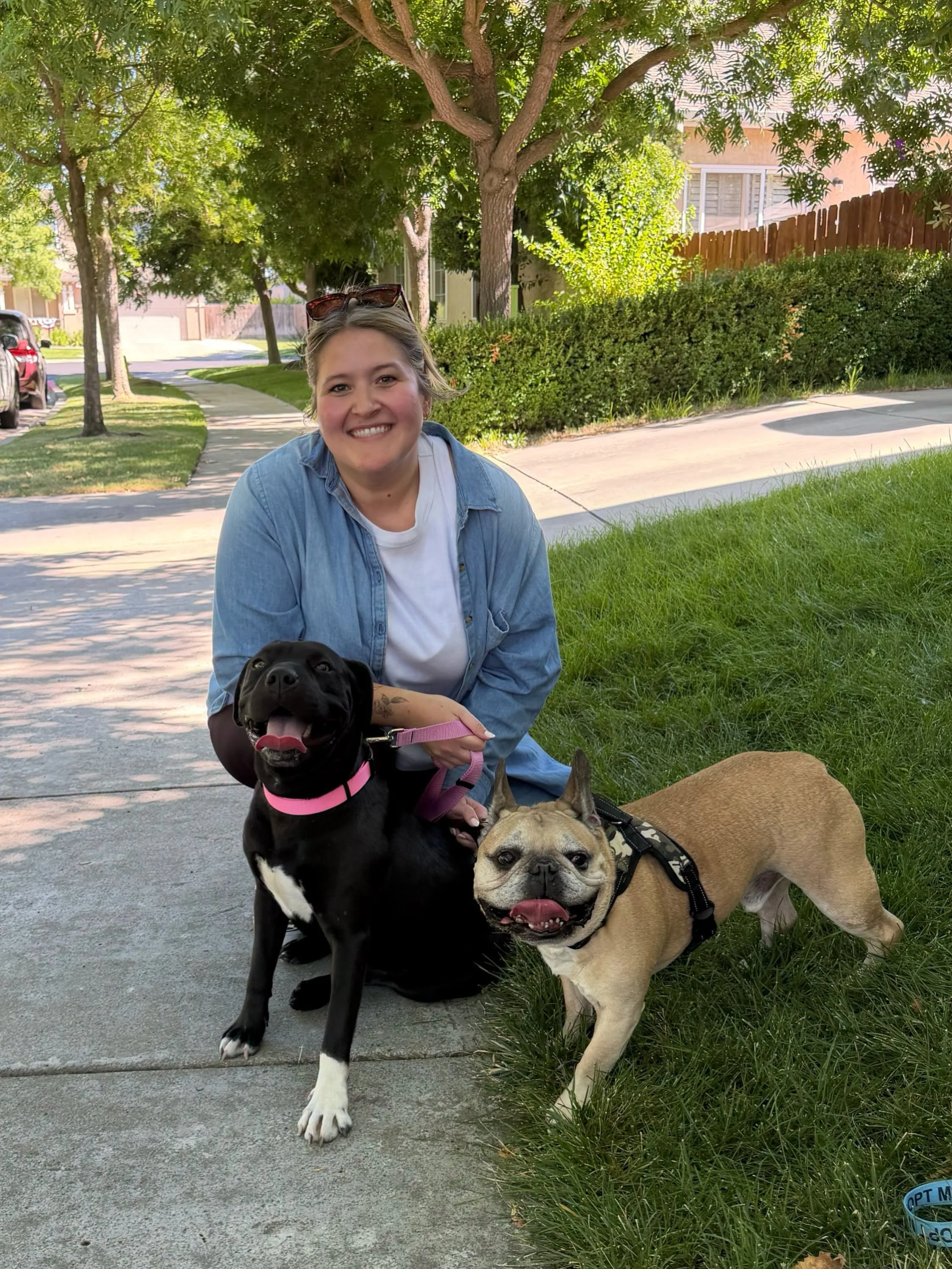 Maggie with new family