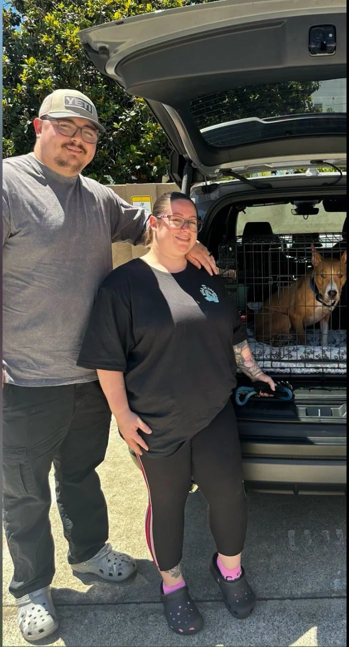 Titus with new family